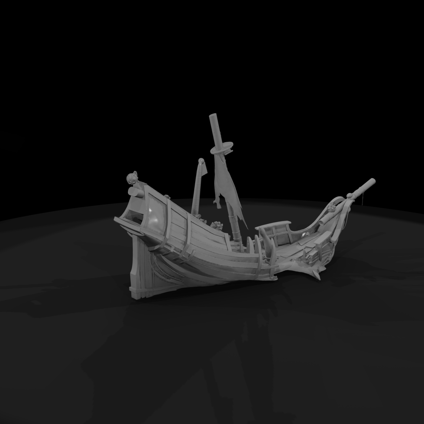 Stylized Wooden Shipwreck