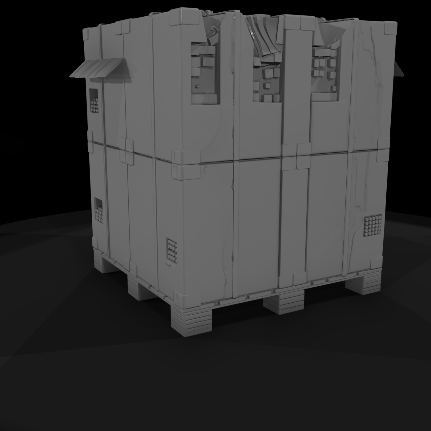 Industrial pallet shipping crate