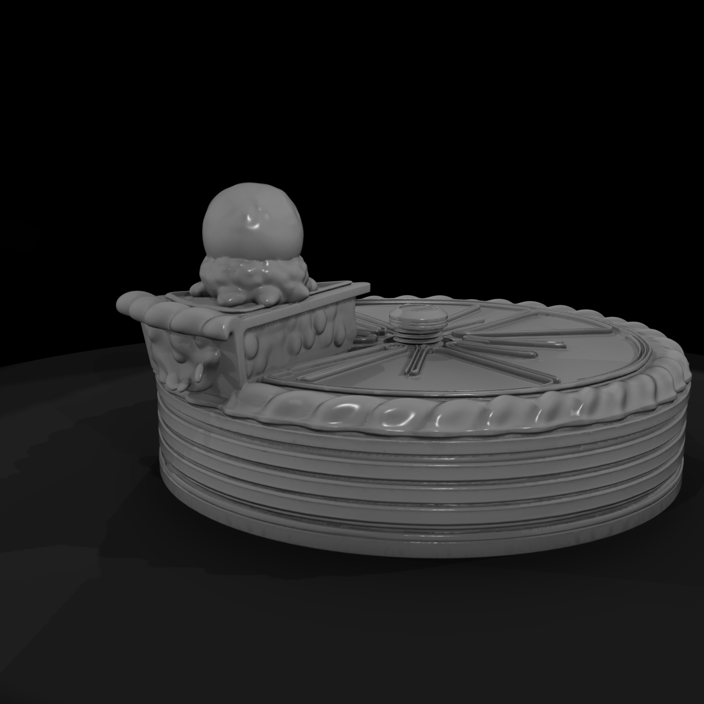 Stylized Pie Cake with Ice Cream Topper