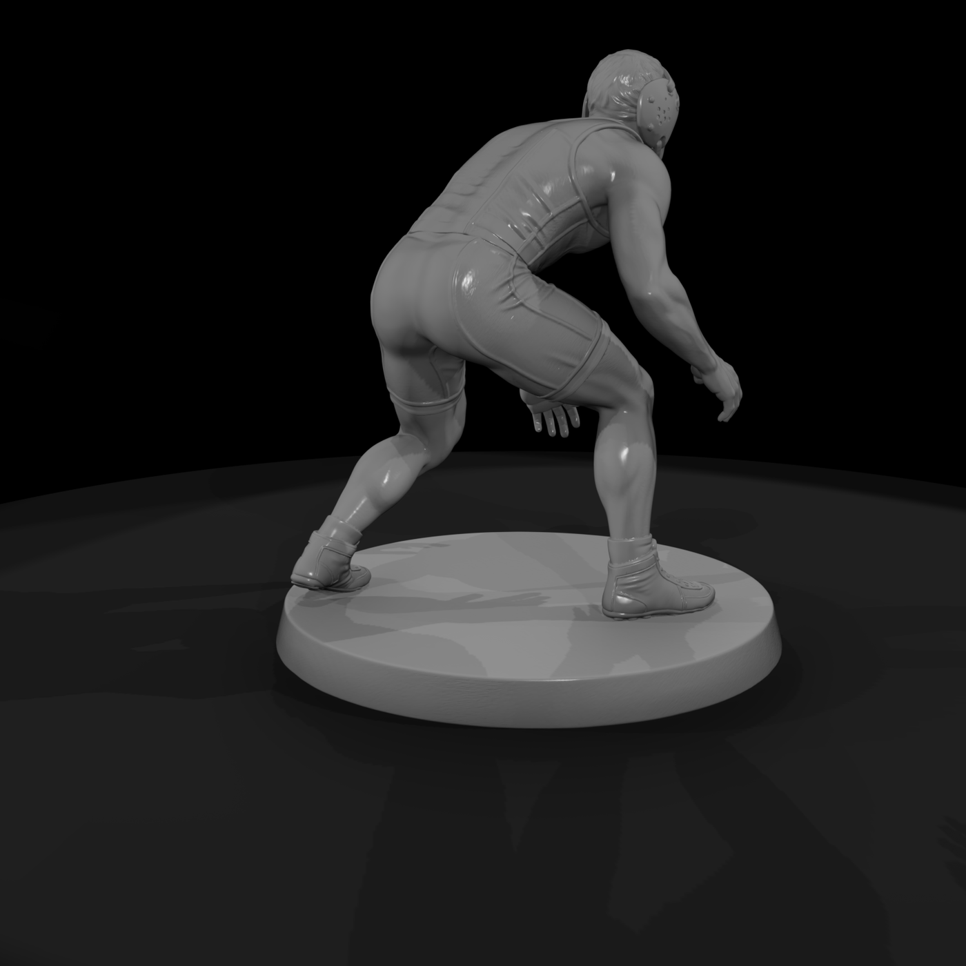 Wrestler in Ready Stance