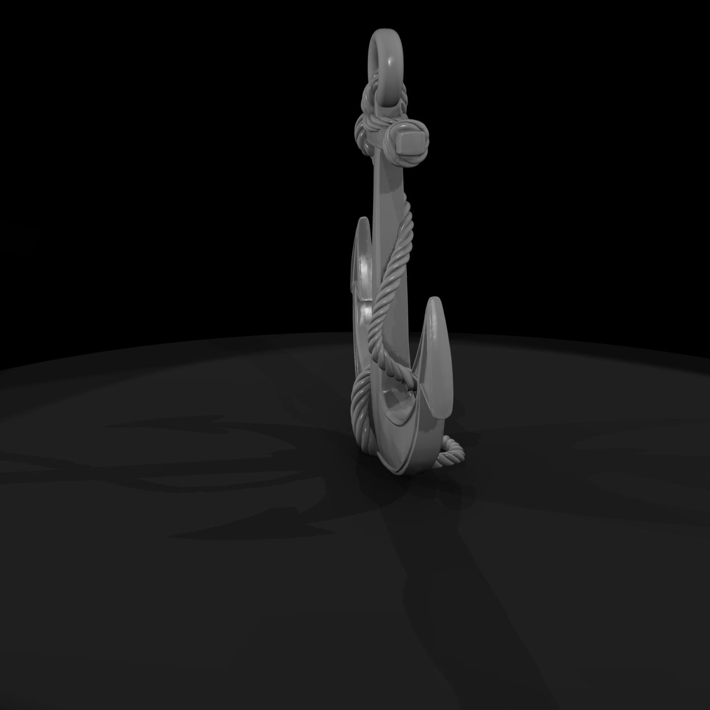 Stylized Nautical Anchor with Rope — & Display Prop
