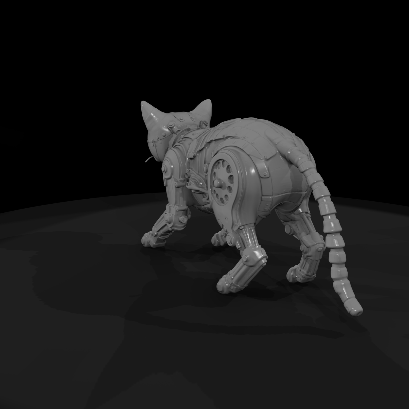 Vintage Clockwork Automaton Cat — Steampunk