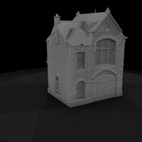 victorian-townhouse-facade-with-turret-garage-ho-scale-1-87-035931 — thumbnail 5