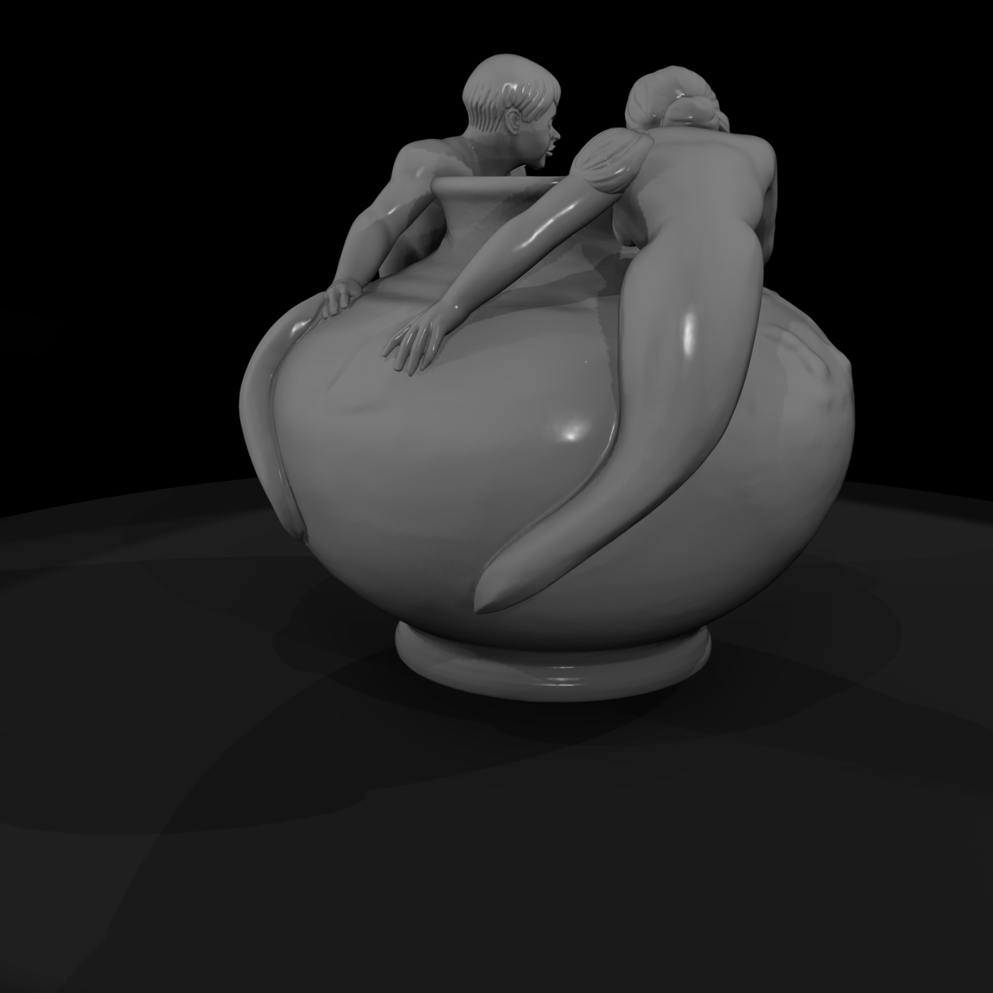 Neoclassical Mermaid Garden Urn