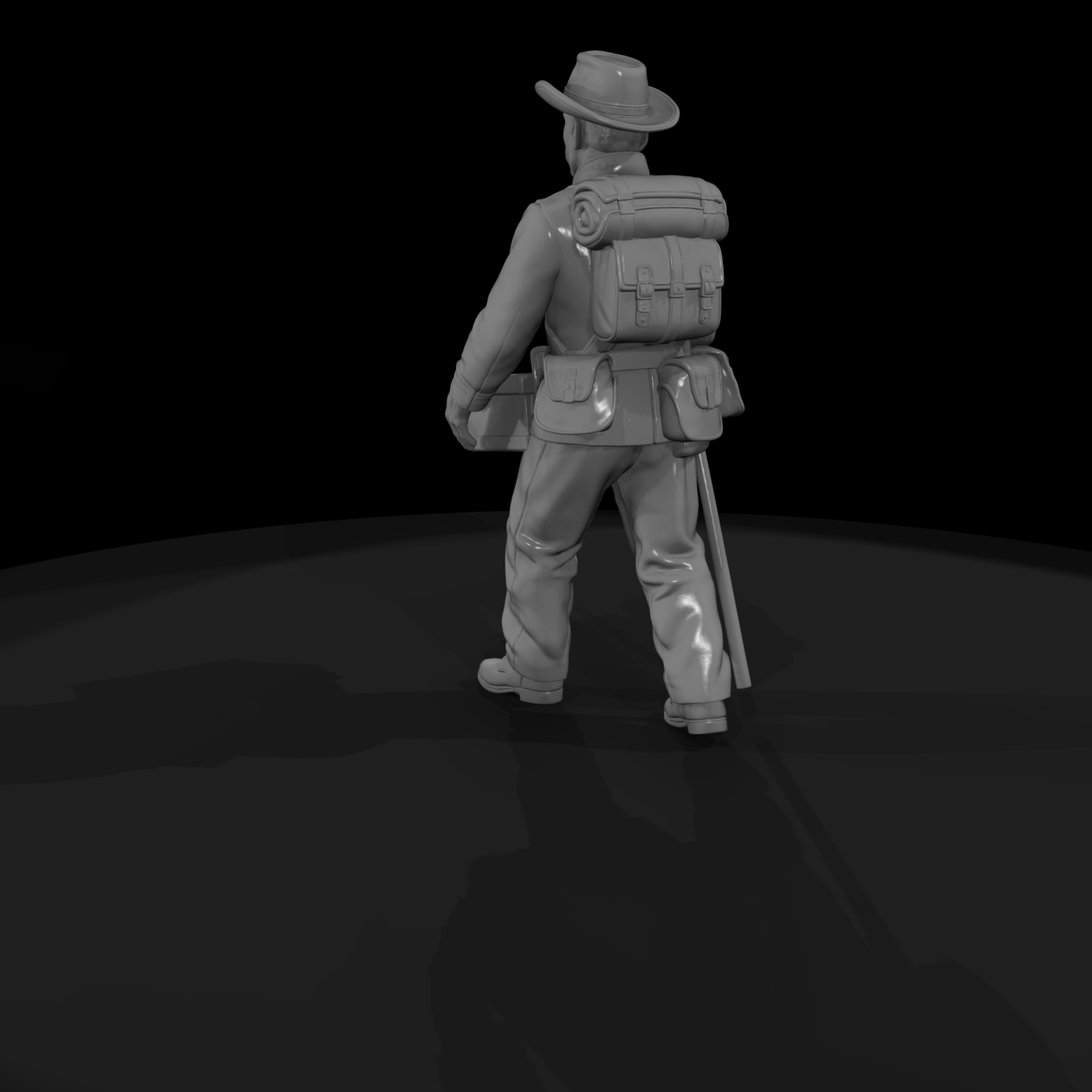 Civil War Confederate Soldier with Crate