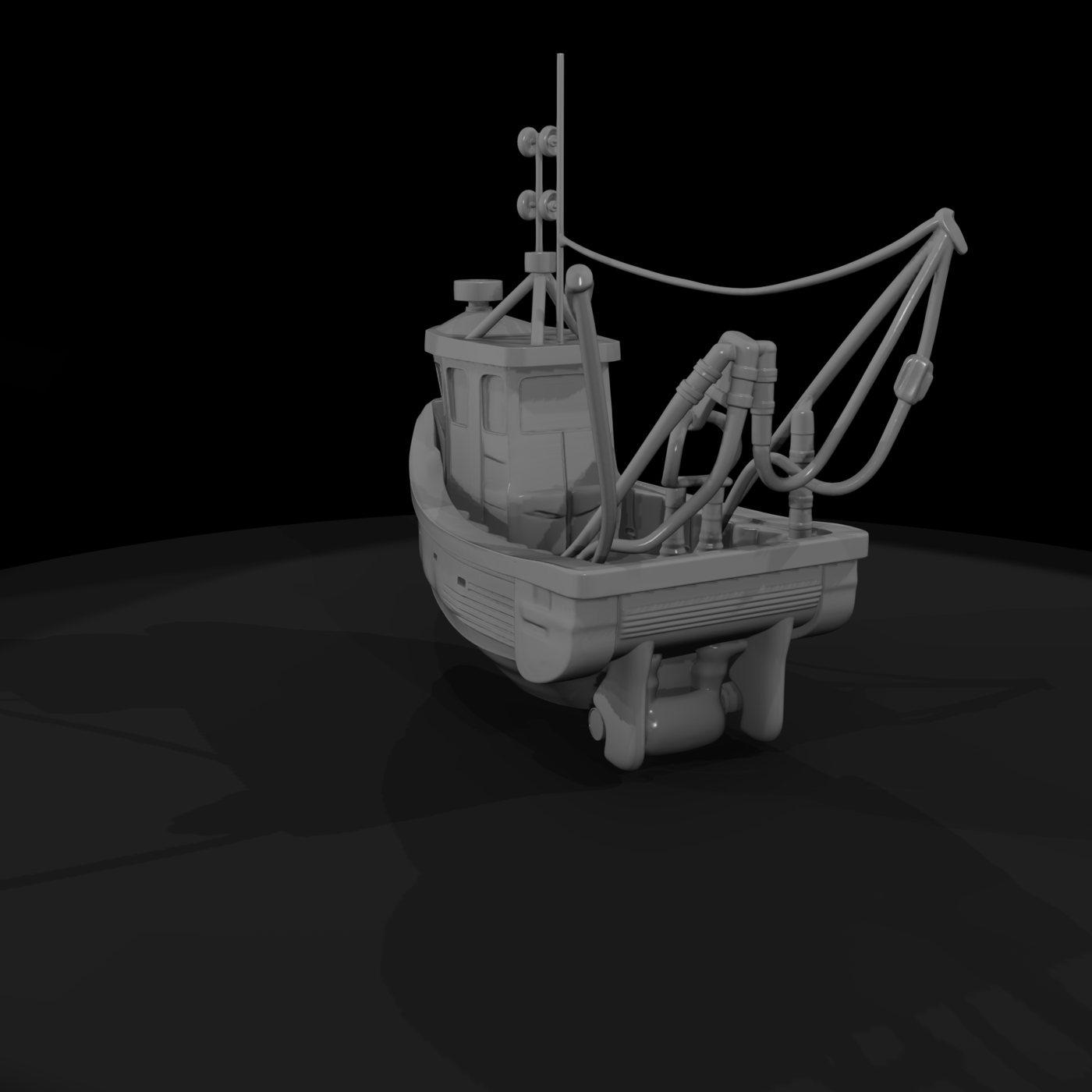 Stylized Fishing Trawler Boat