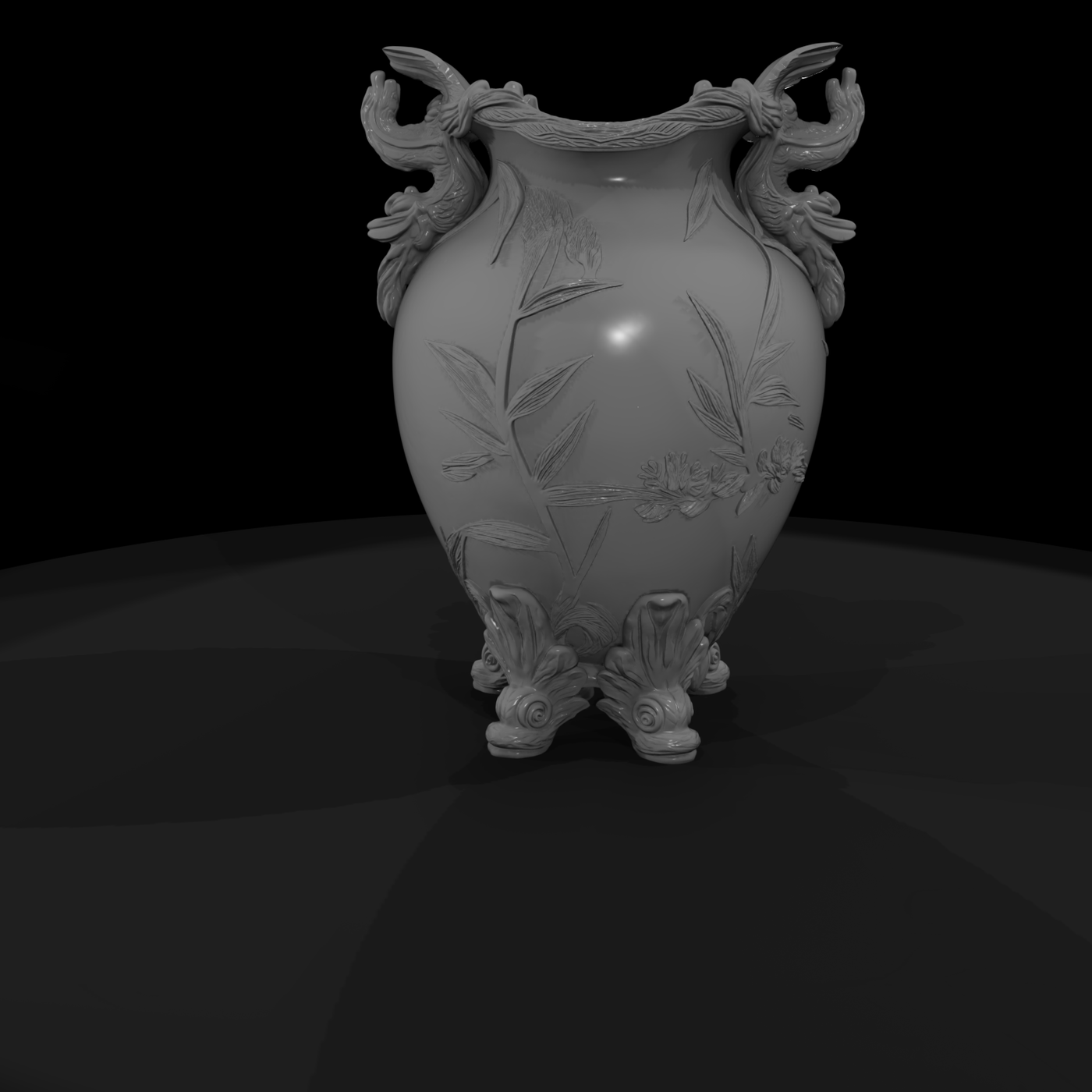 Baroque Dragon Relief Vase