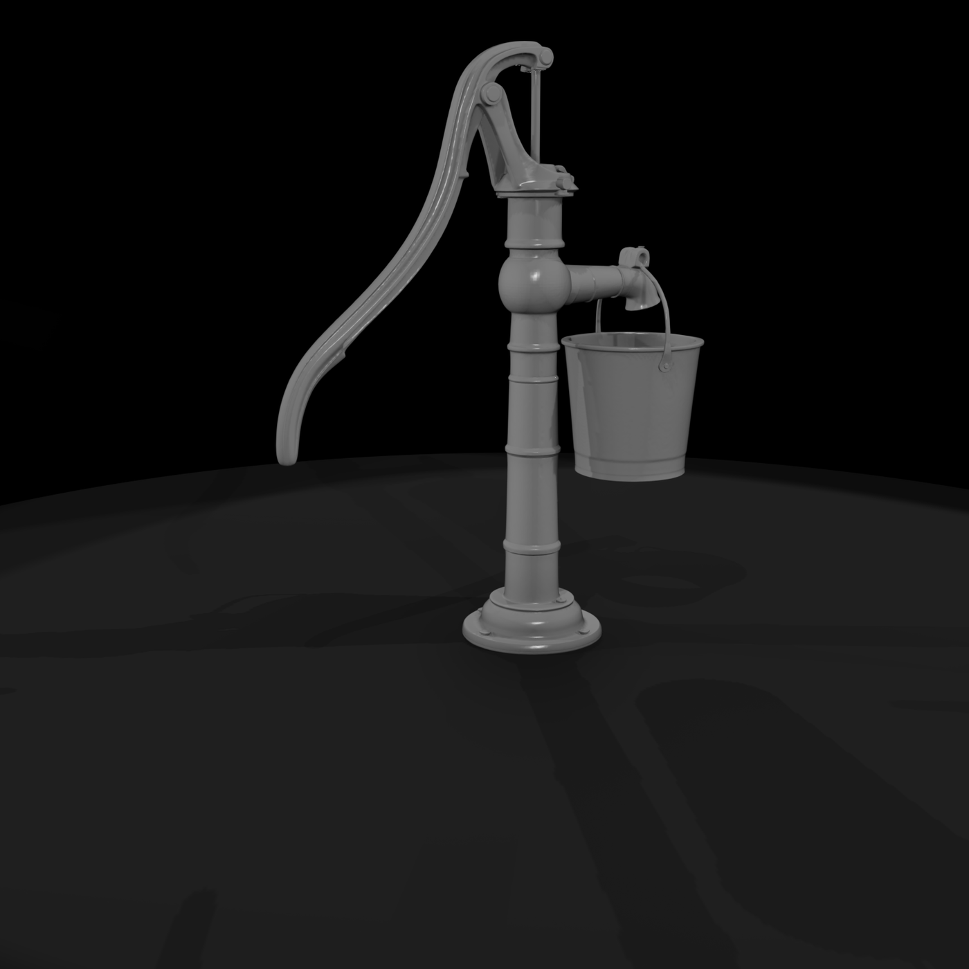 Vintage Hand Water Pump with Bucket