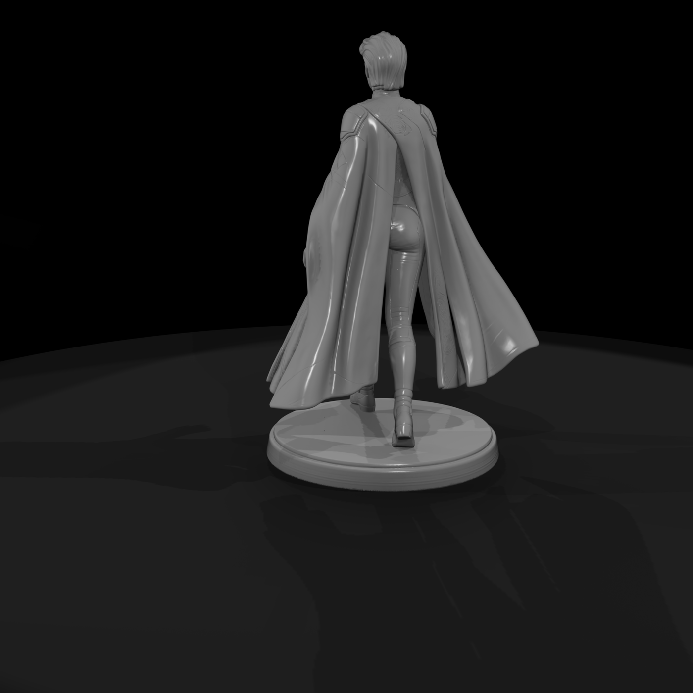 Poparc 0463 Runway Model Flowing Cape