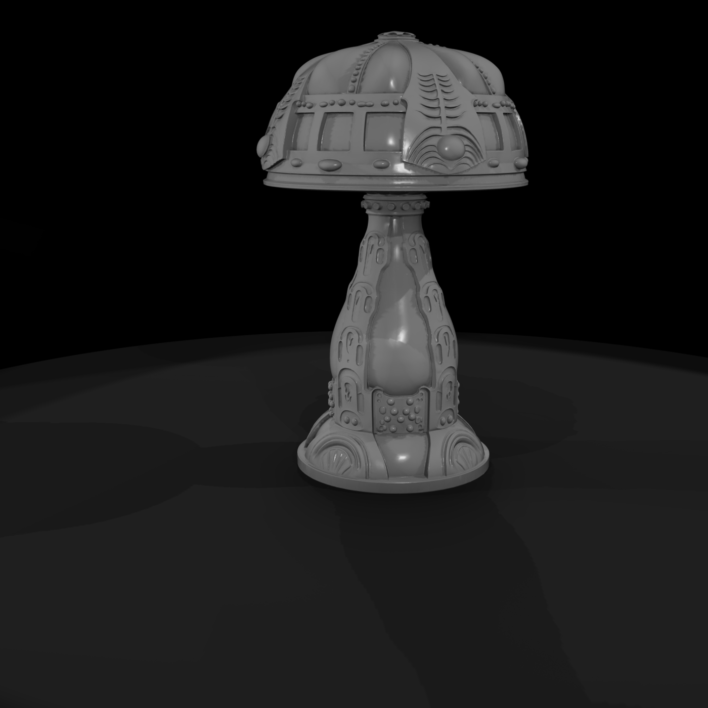 Ornate Sci‑Fi Fantasy Table Lamp — Accessory