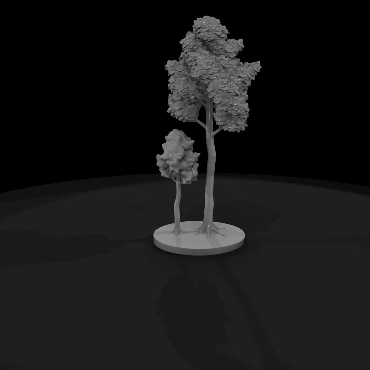 Stylized Tree Pair on Base