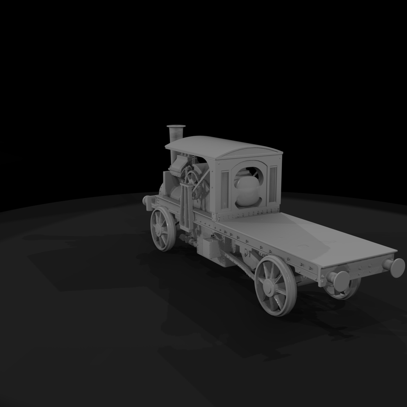 Vintage Steam Flatbed Truck