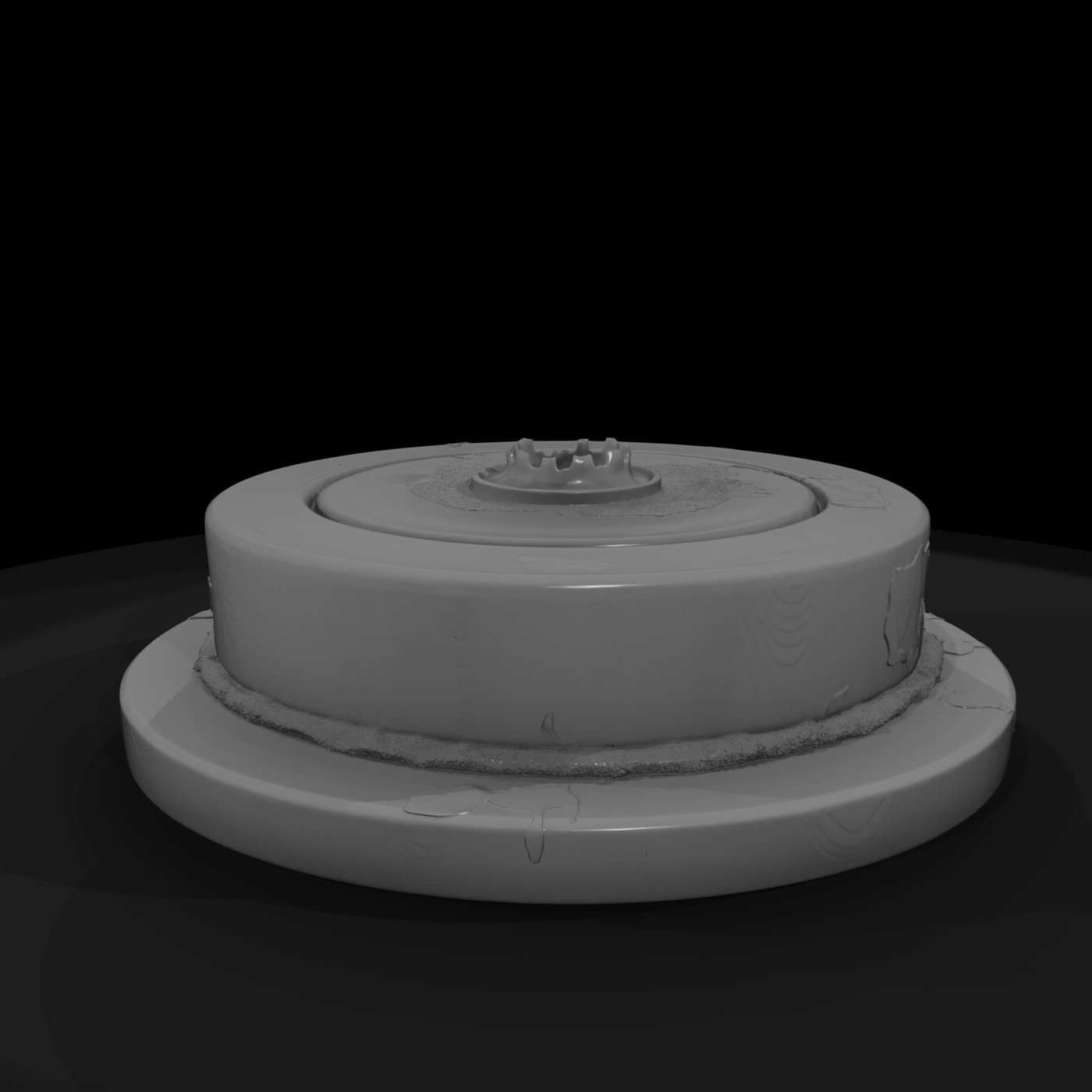 Weathered Round Stone Pedestal — Small Display Plinth