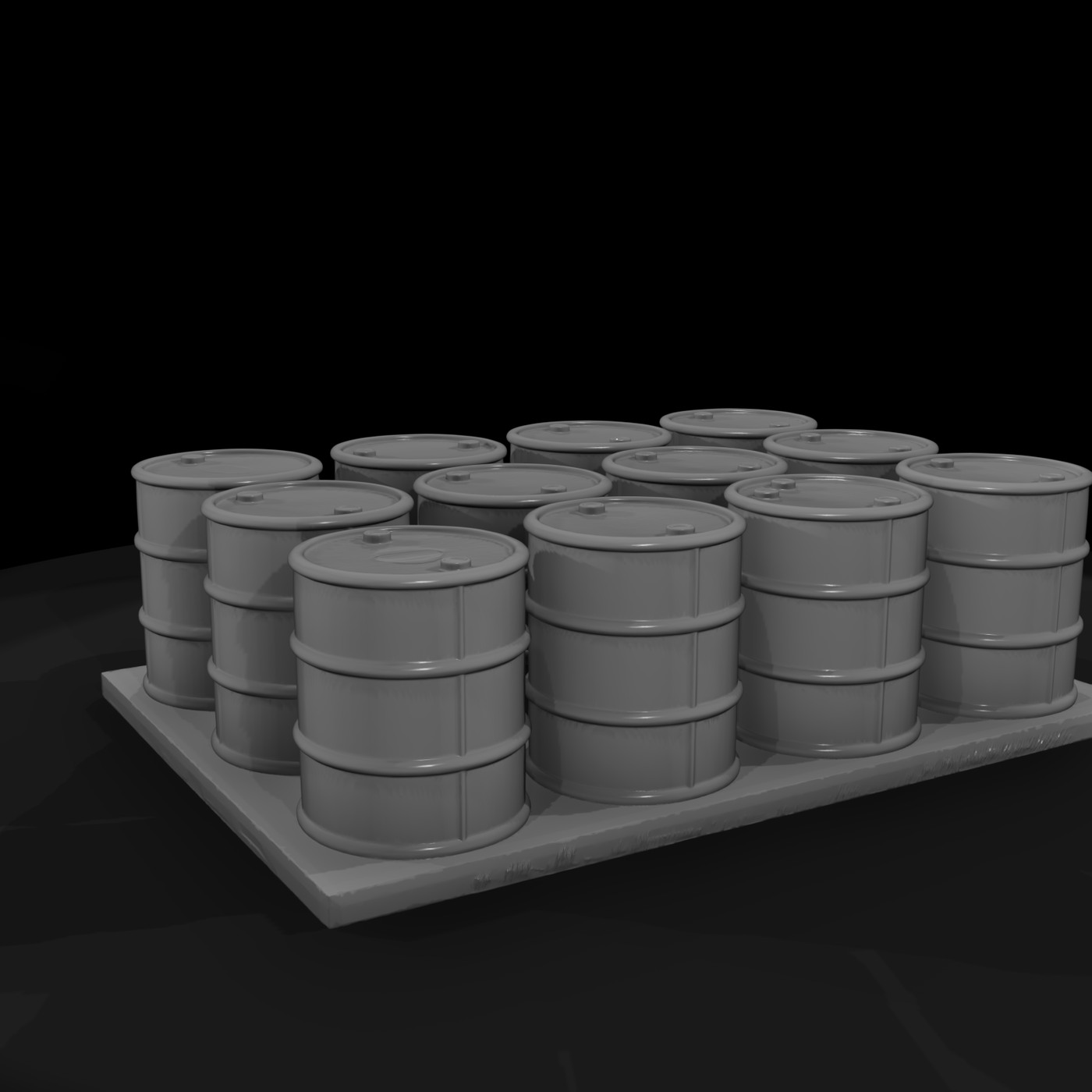 Mil 160 Ww2 England Oil Drum Row