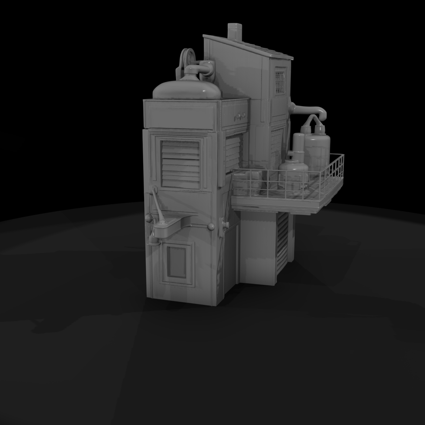 Stylized Retro Industrial Factory
