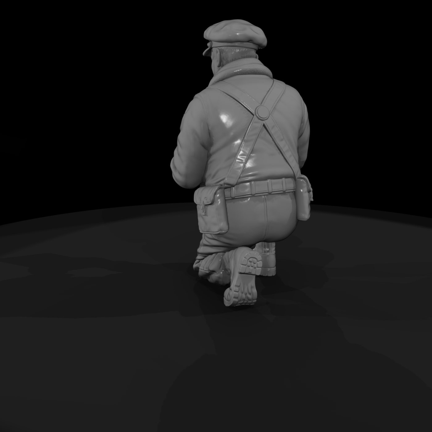 WWII Airman Navigator Kneeling