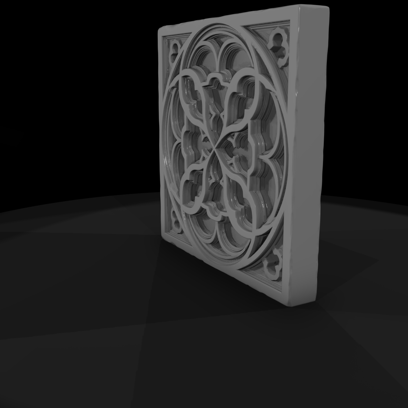 Gothic Quatrefoil Tracery Decorative Panel