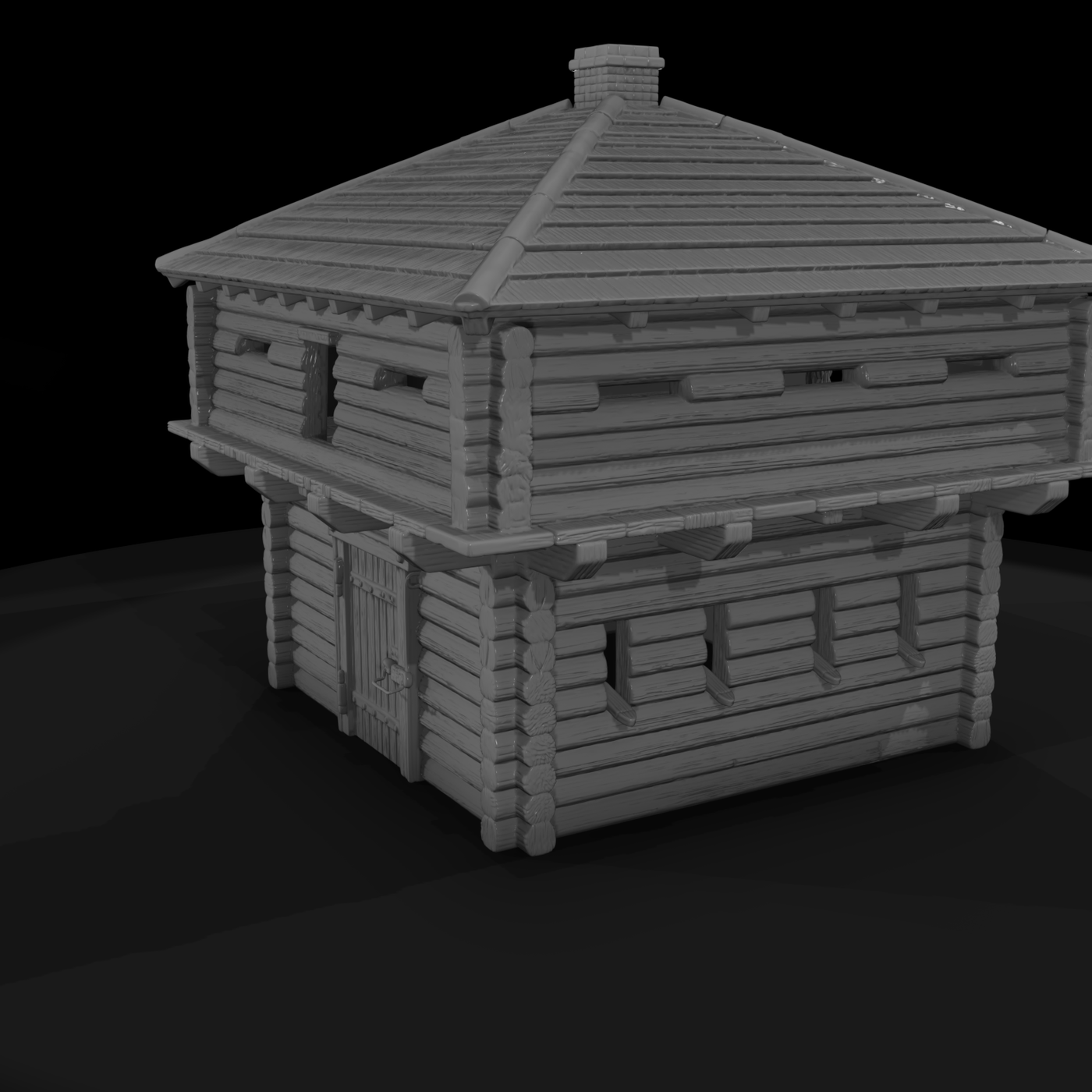 Mil 001 Civil War Log Blockhouse
