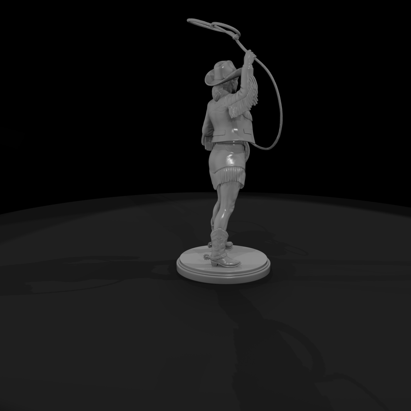 Cowgirl Twirling a Lariat