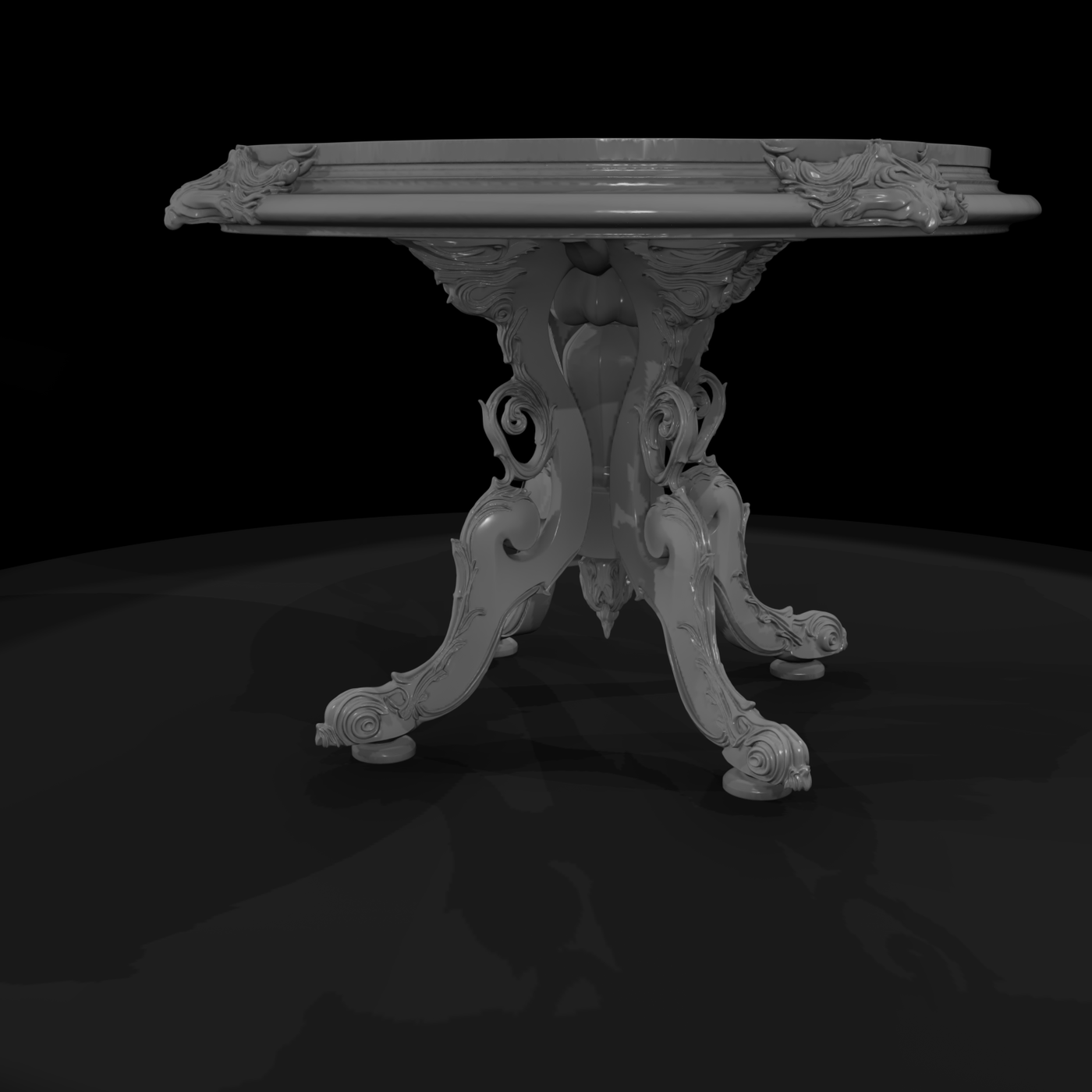 Rococo Ornate Round Dining Table