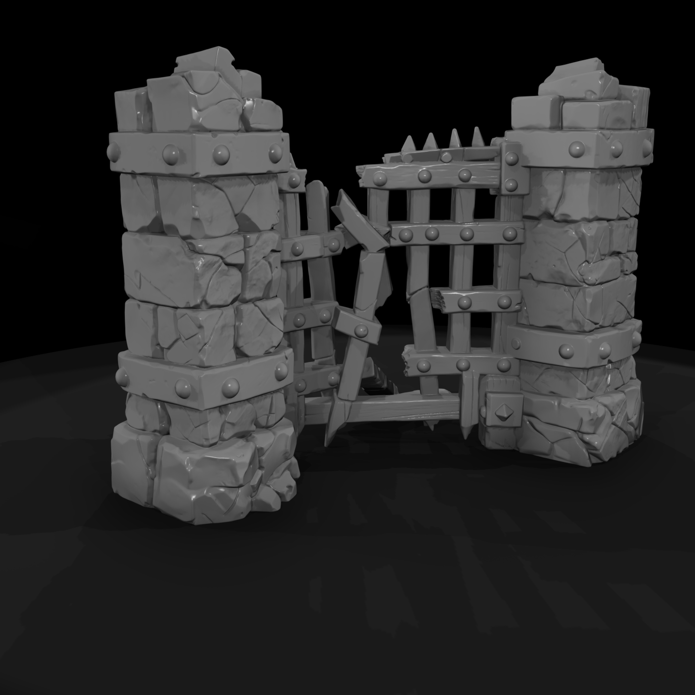 Broken Portcullis Gate Ruin