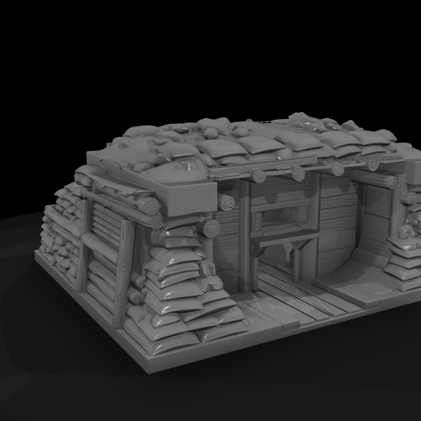 Sandbagged Overhead Cover Bunker