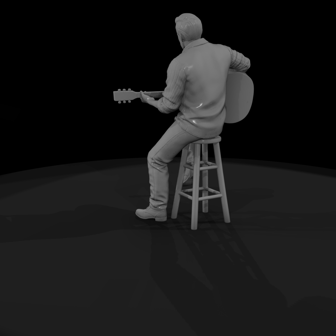0186 Musician Acoustic Guitar Stool