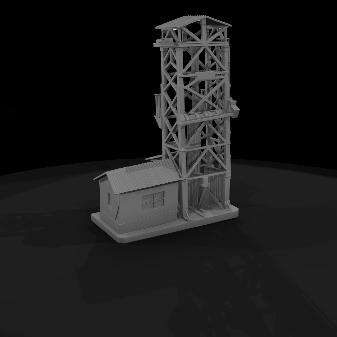 Mining Headframe with Workshop — Accessory