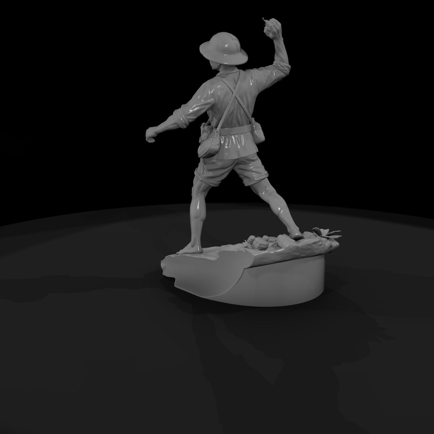 Viet Cong Grenadier Throwing a Grenade