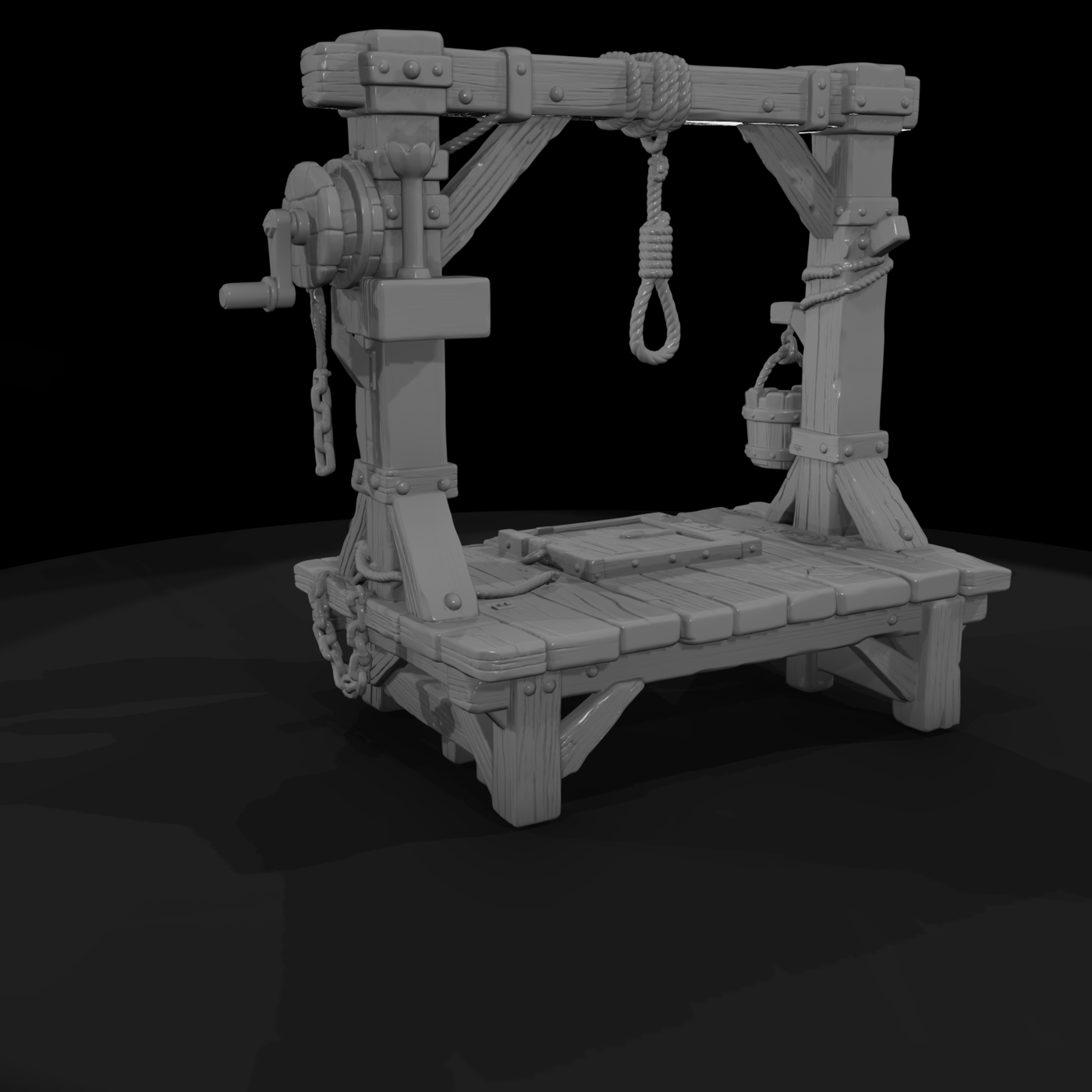 Wooden Gallows with Noose