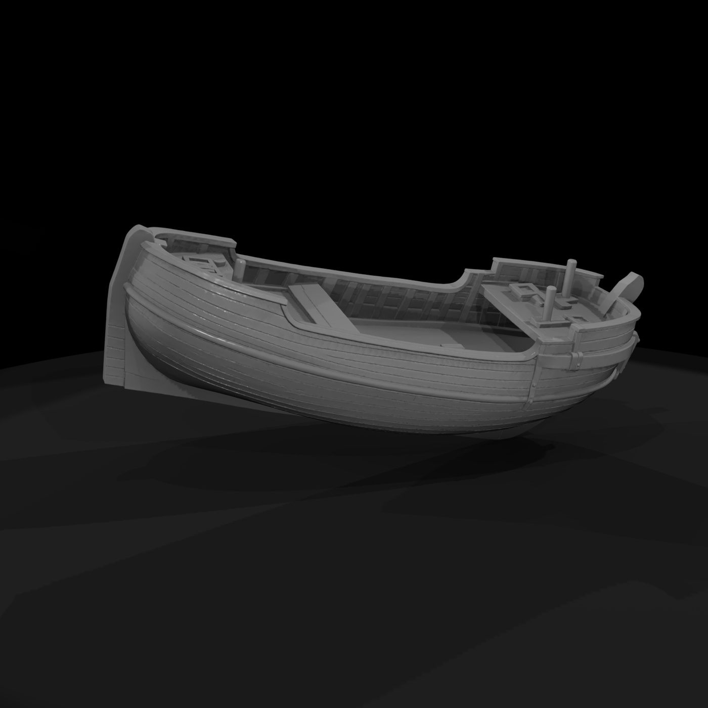Weathered Wooden Rowboat