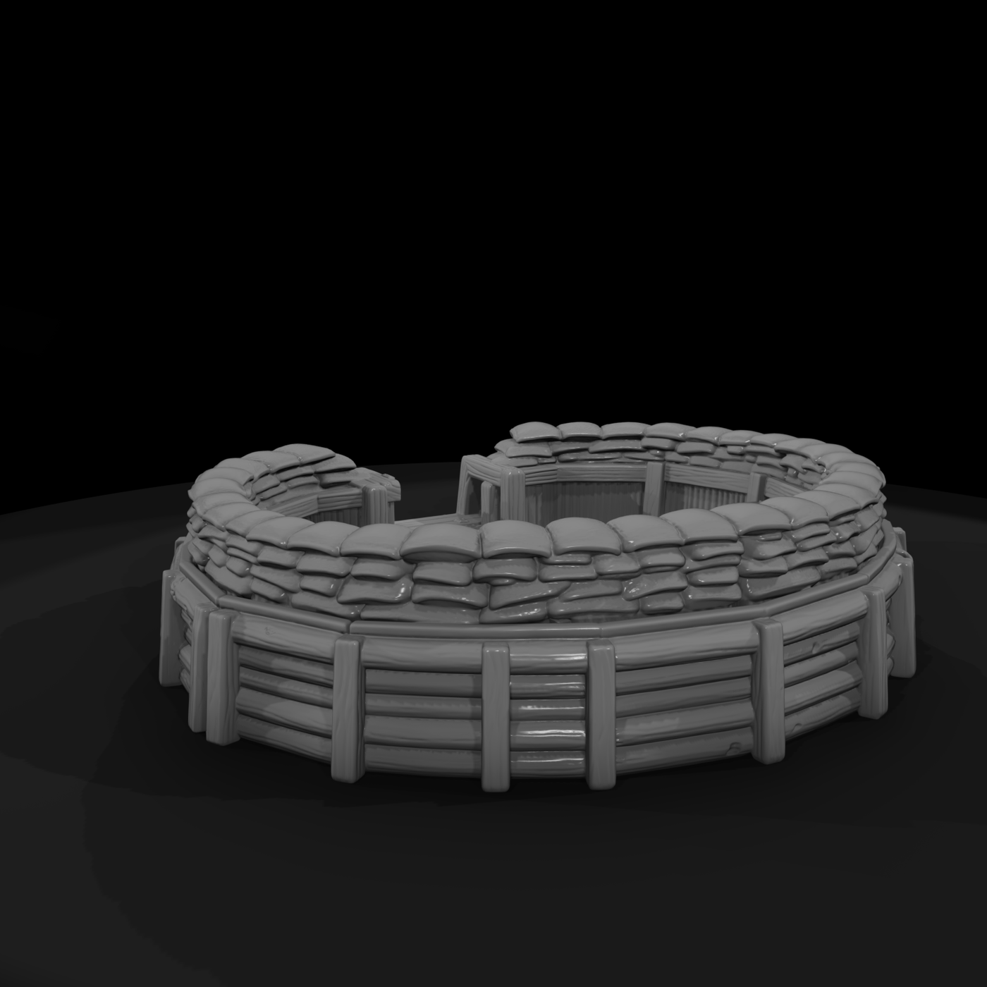 Mil 126 Ww2 England Sandbagged Aa Emplacement