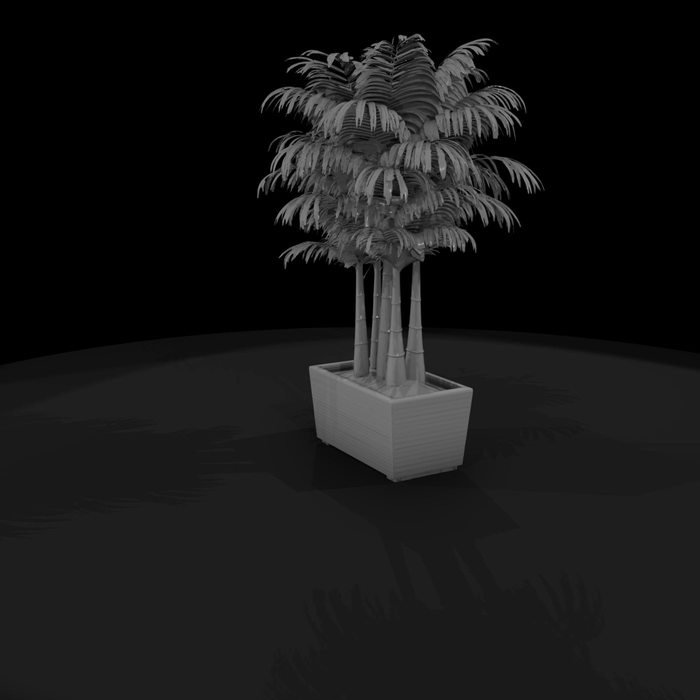 stylized-monochrome-cluster-palm-planter-3d-model