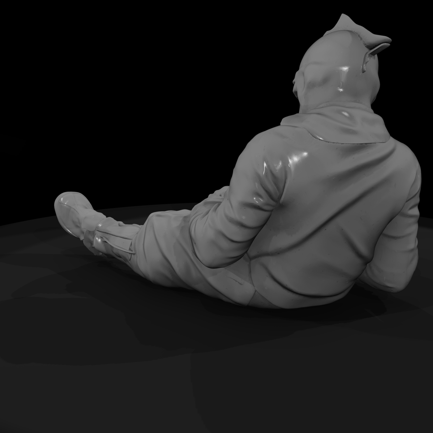 Seated Medieval Knight on Grassy Base