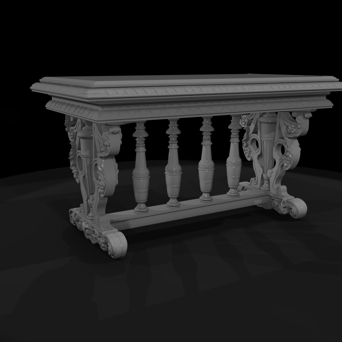 Baroque carved console table