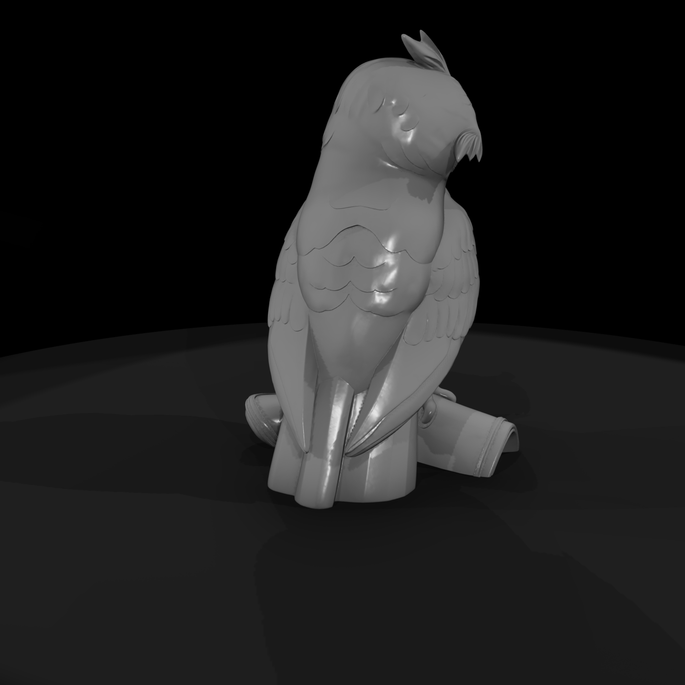 Stylized Great Horned Owl Sculpture — Accent