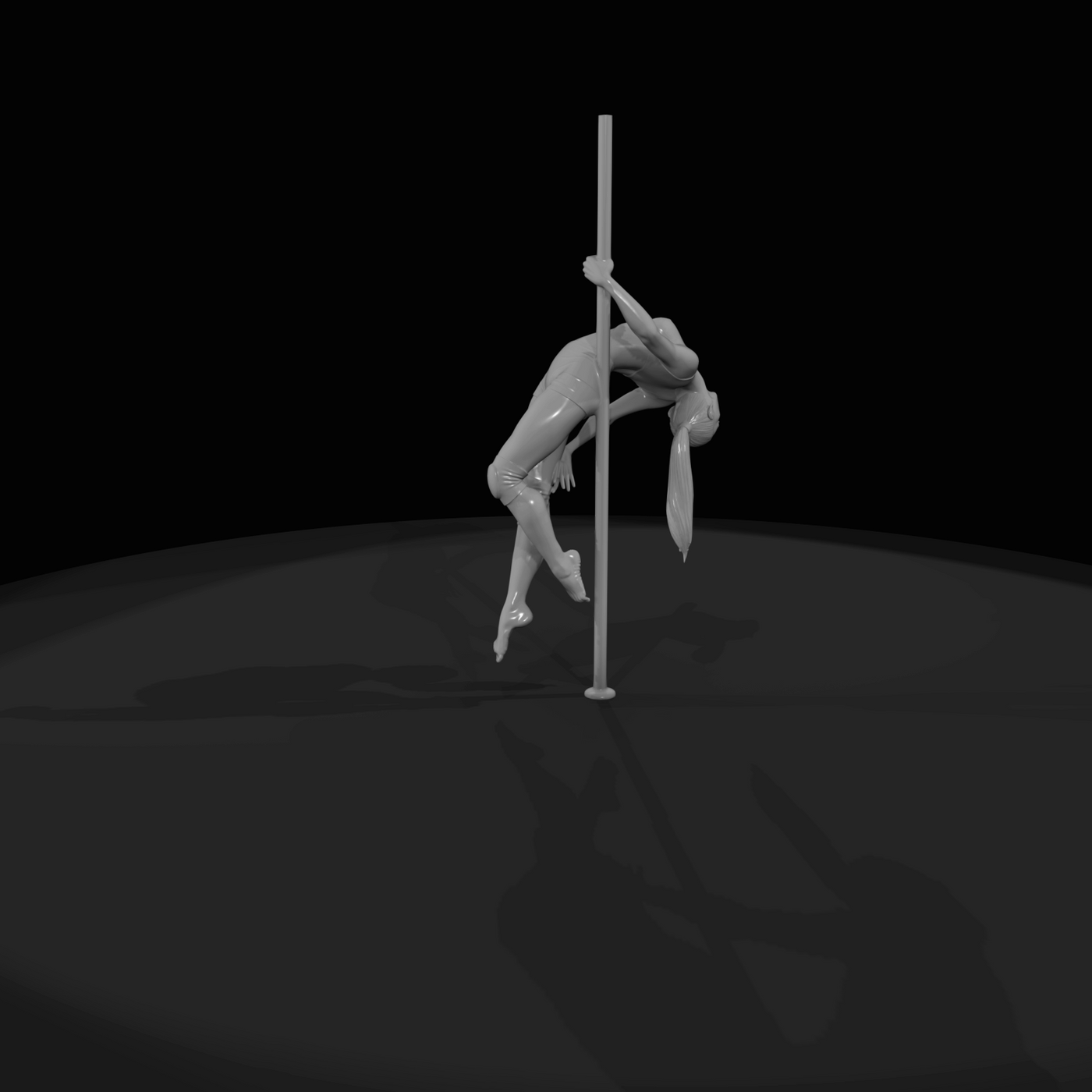 Pole Dancer in Layback Pose