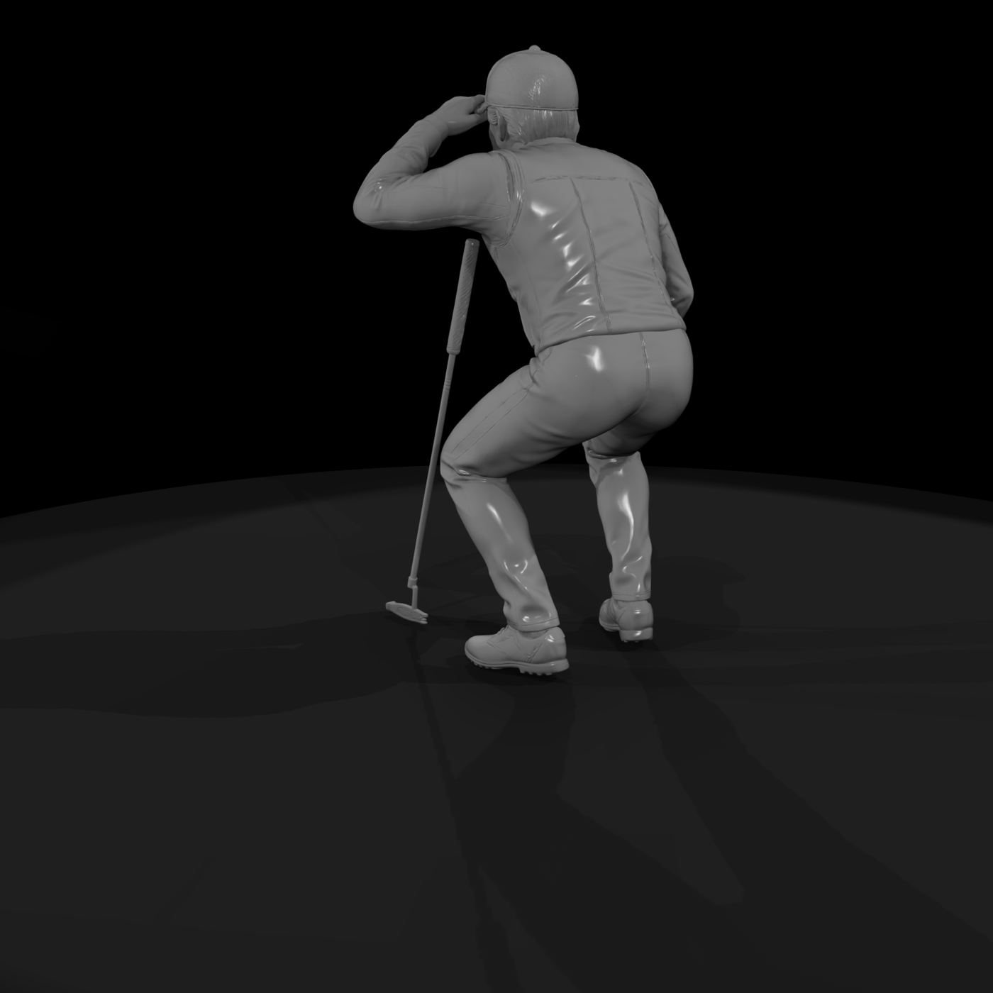 Golfer Reading the Green