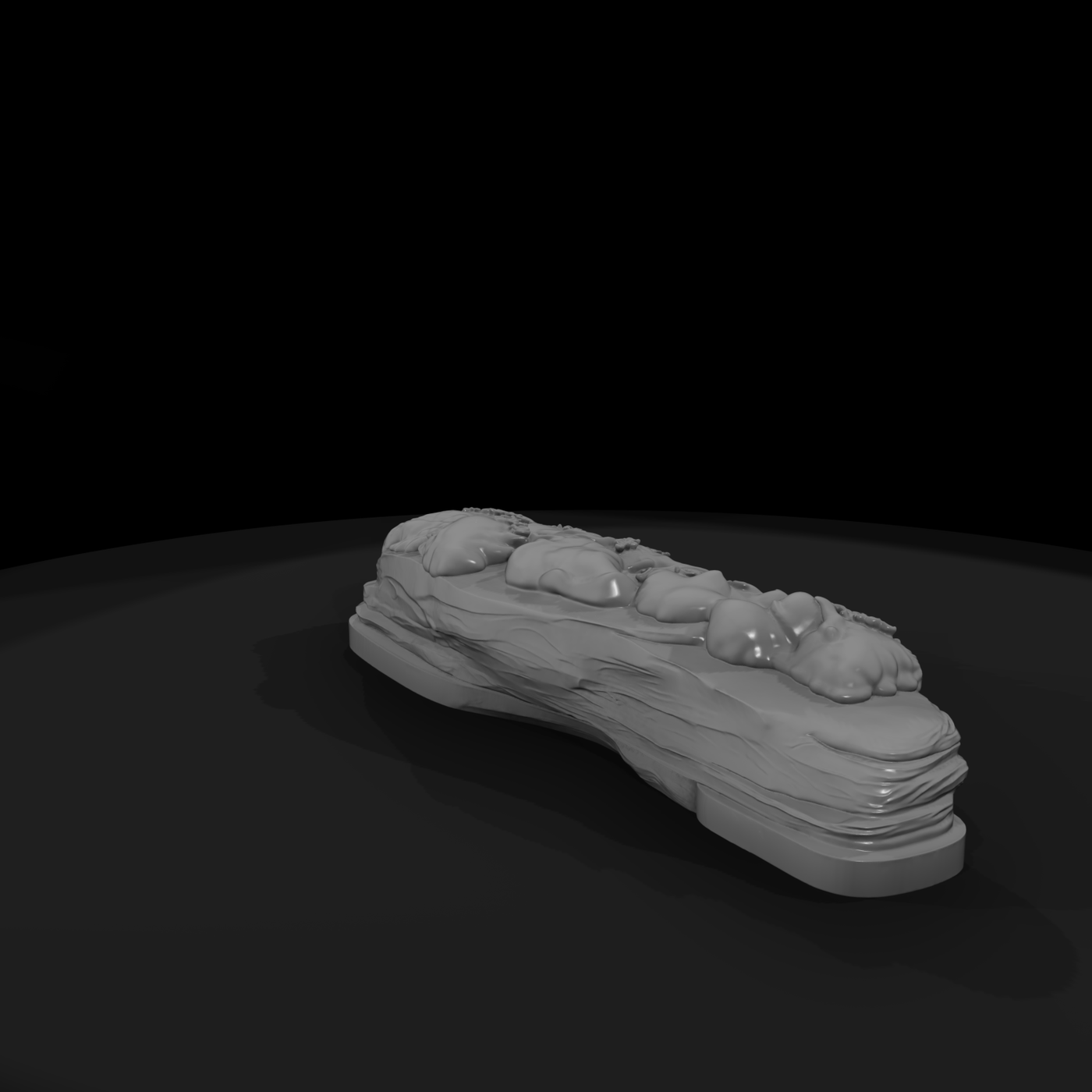 Mossy Layered Rock Outcrop Base
