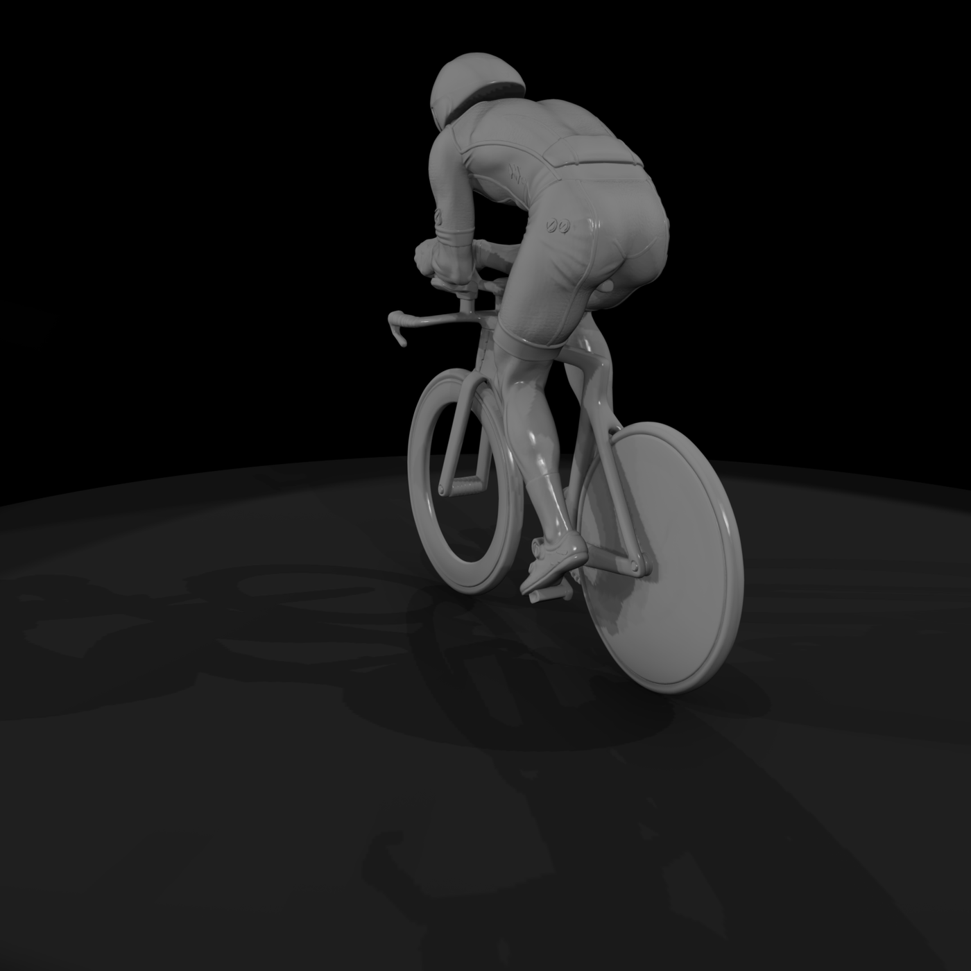 Time-Trial Cyclist on Aero Bike