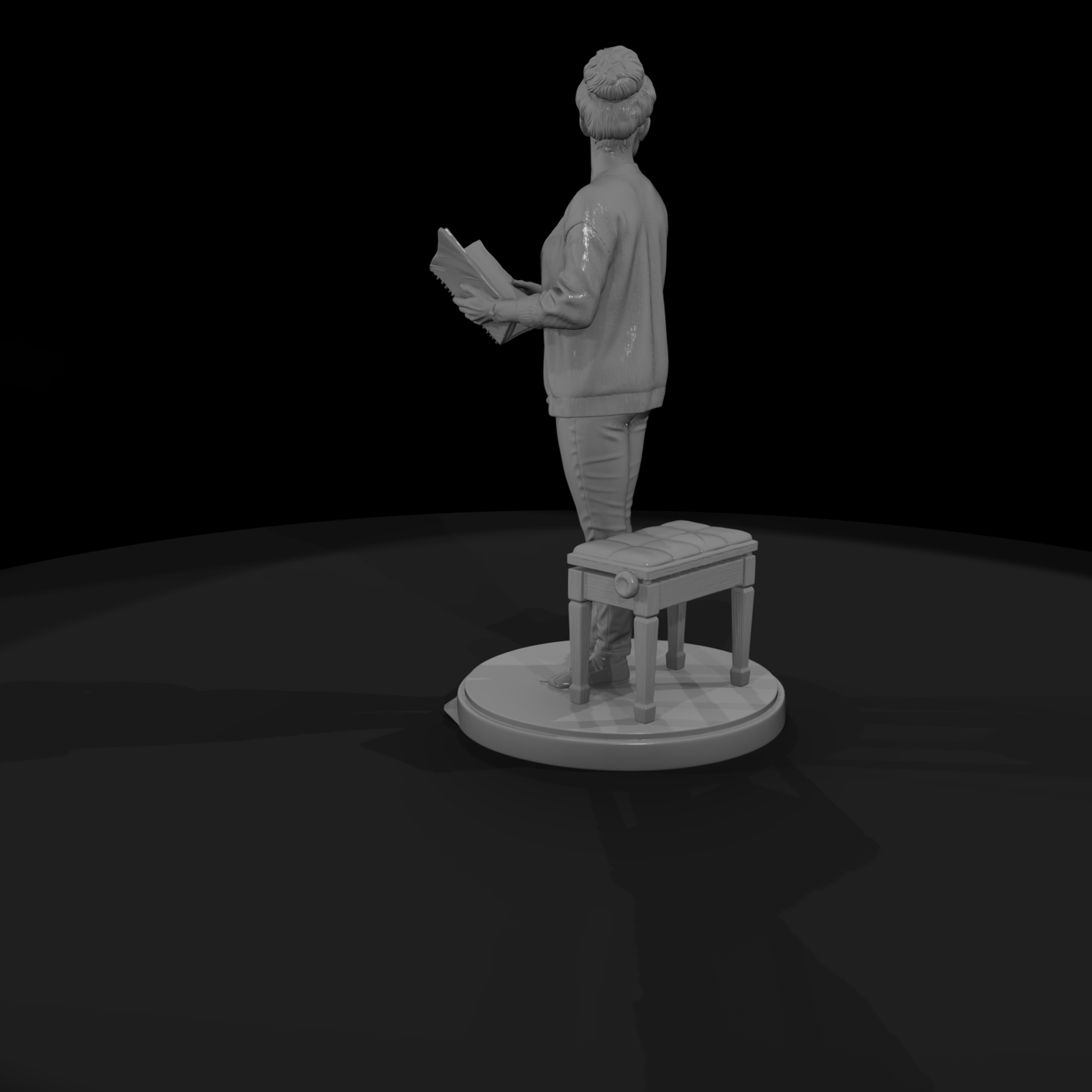 Rehearsal Pianist with Sheet Music