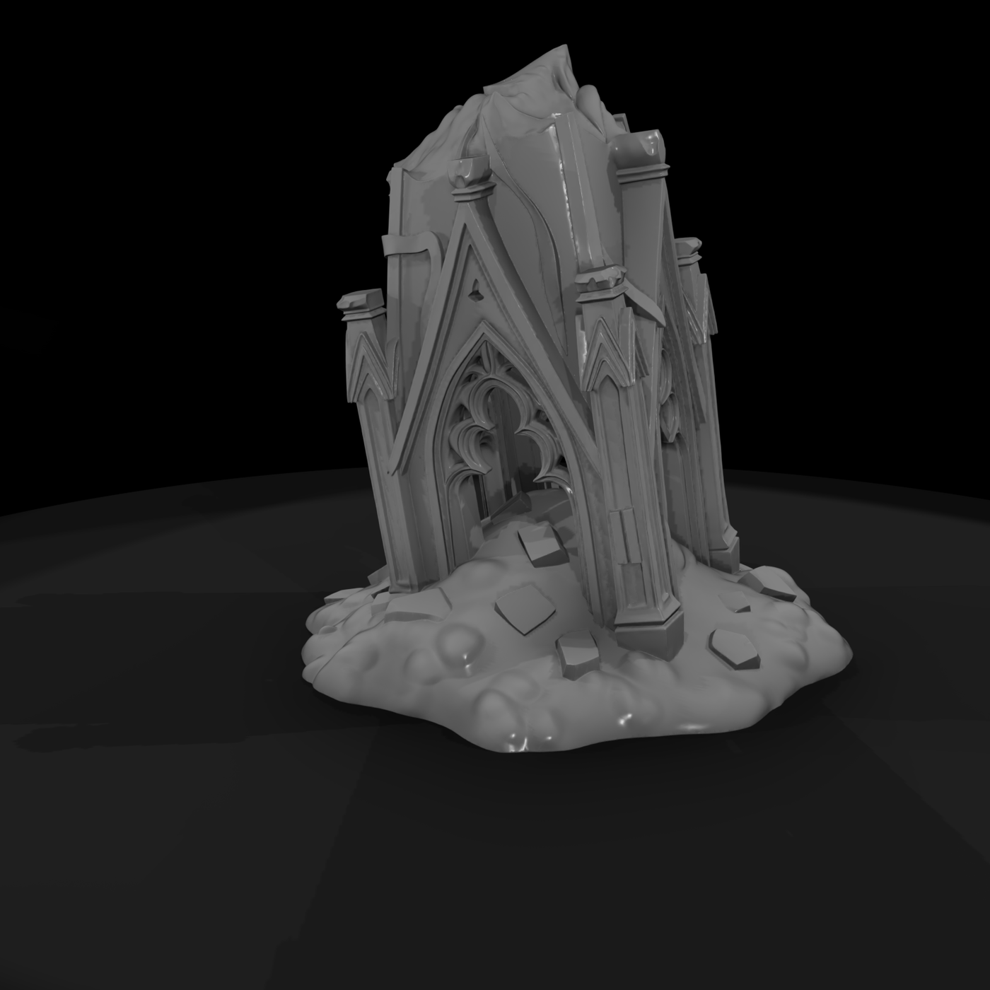 Ruined Gothic Tower — Terrain Accent