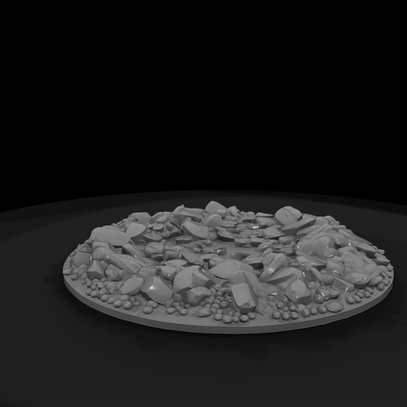 Stylized Crushed Stone Oval Base