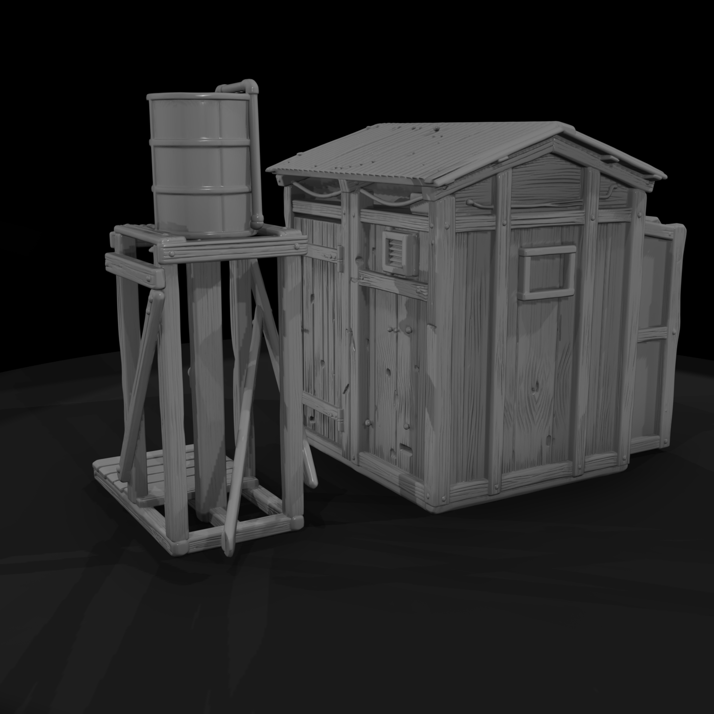 Field Camp Latrine and Shower Stand