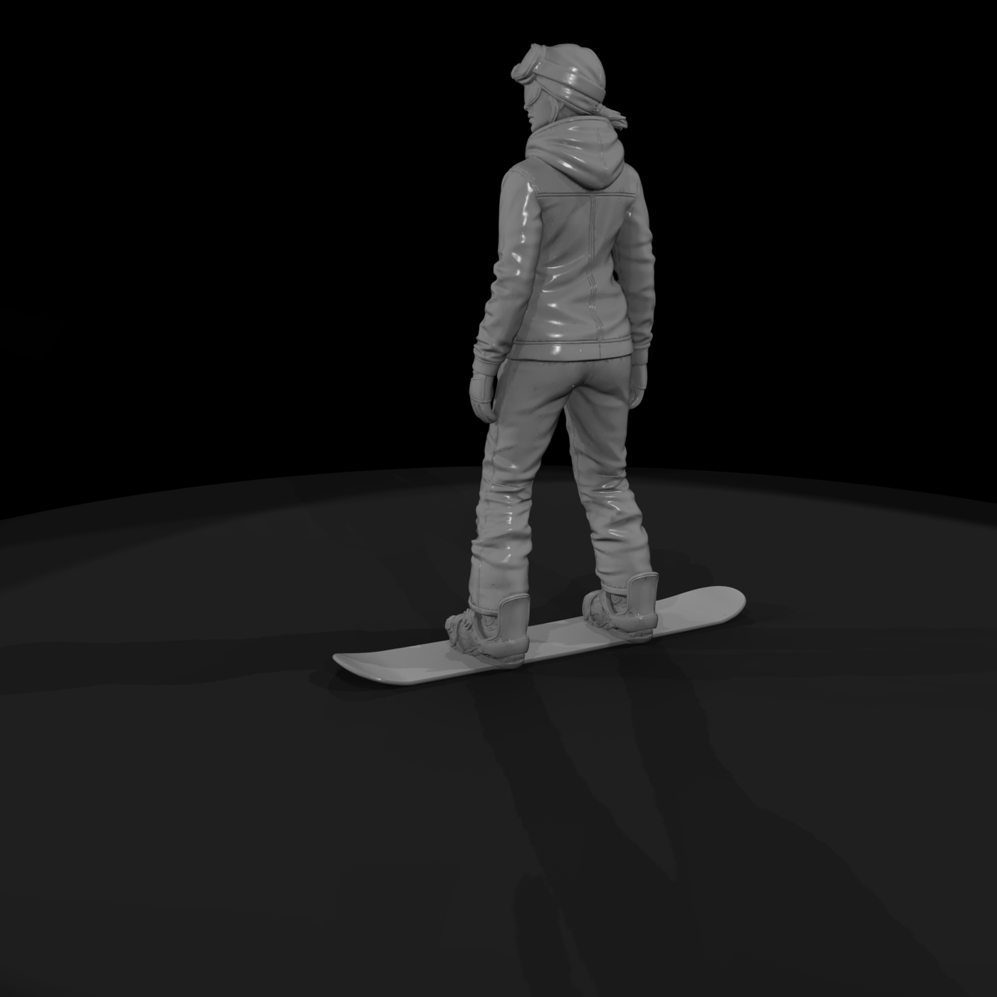 0095 Sports Snowboarder Upright