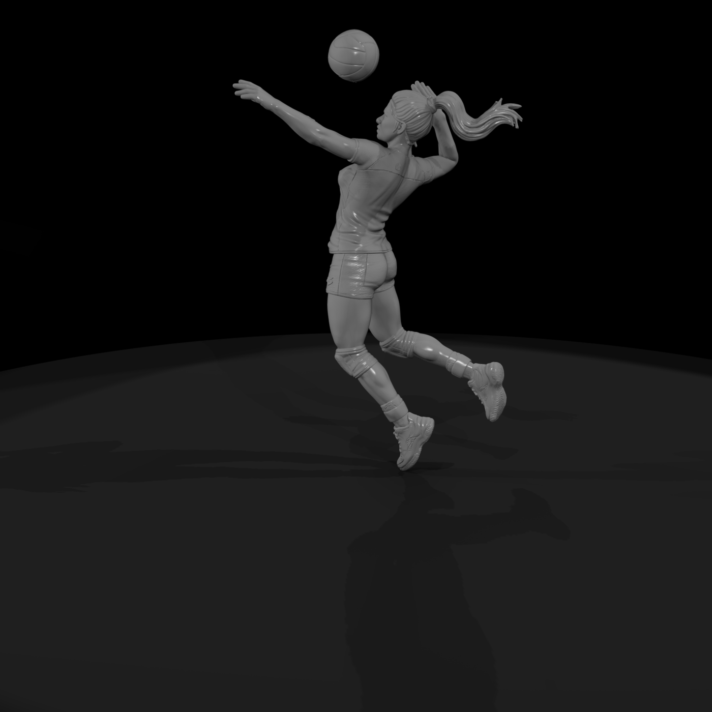 Volleyball Player Spiking