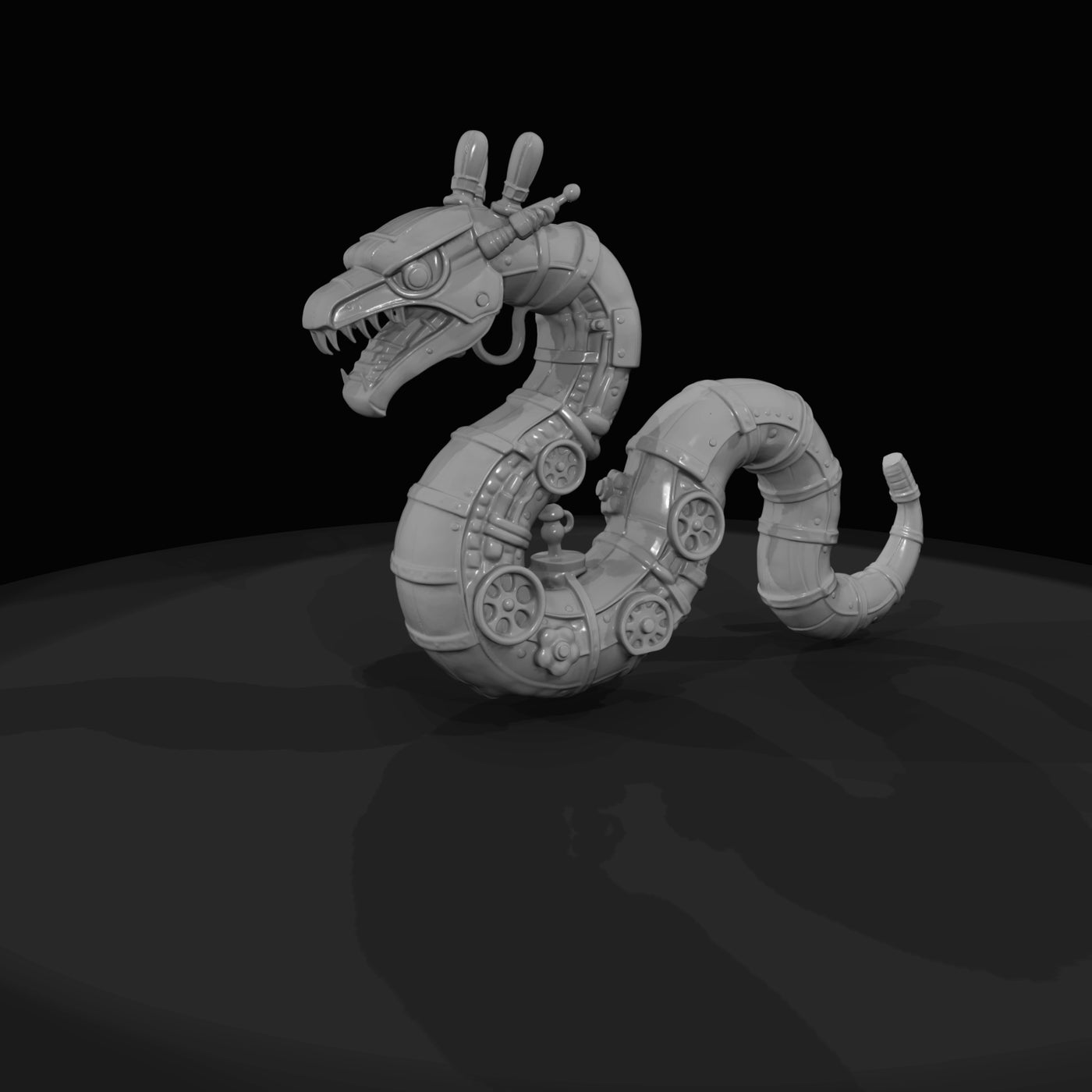 nightmare-clockwork-creatures-mechanical-serpent