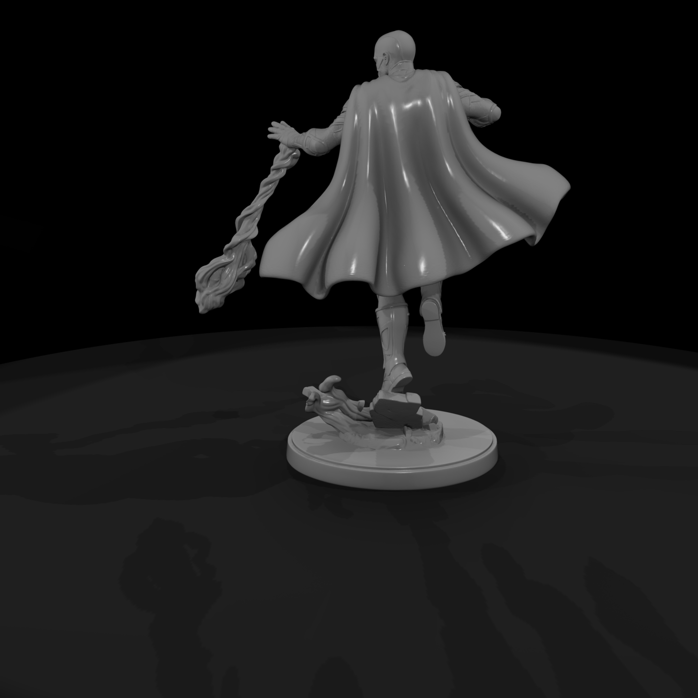 Energy Superhero in Flight Pose