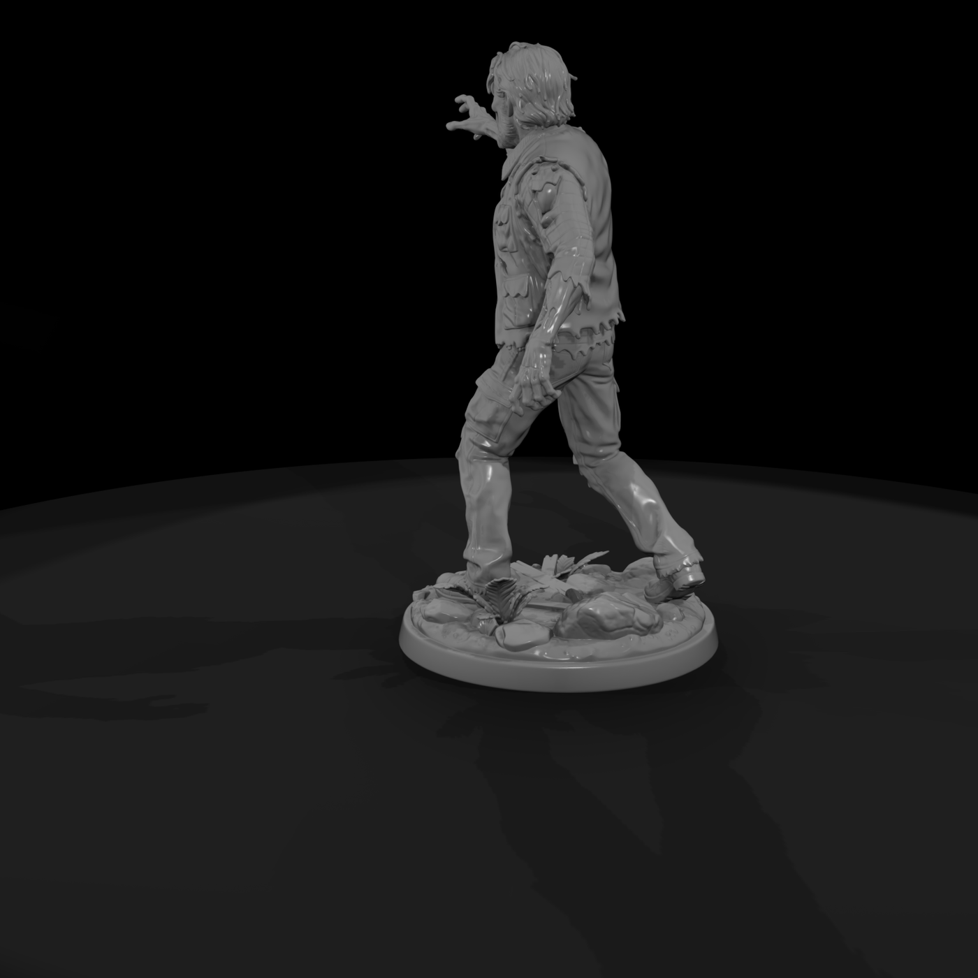 Zombified Hunter in Torn Denim Vest