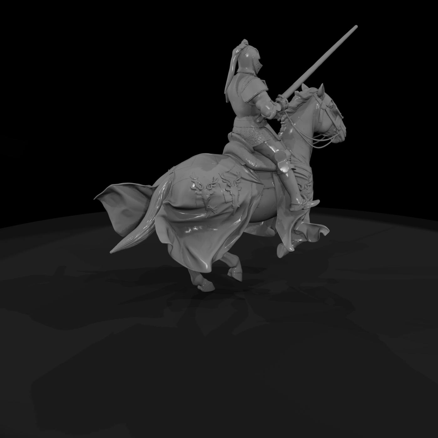 Mounted Medieval Knight with Lance